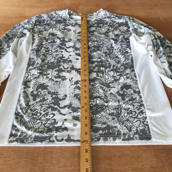 Huk Icon x Tide Change Fishing Shirt Men L Gray Camouflage Long Sleeve Outdoor - Picture 4 of 10